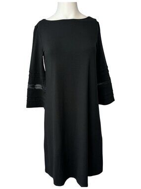 J. Jill Wearever Tunic Dress Size XS Petite Black Bell Sleeve Knee Length New